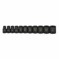 Williams Socket Set, 11 Pieces, 1/2 Inch Dr, Shallow, 1/2 Inch Size JHW37923